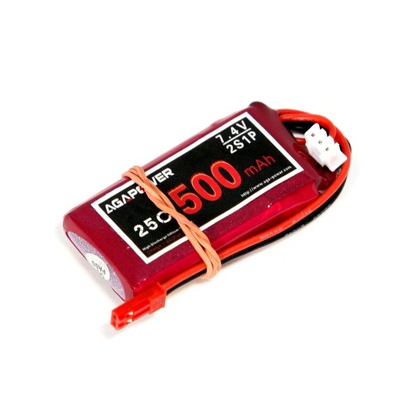 Акумулятор AGA POWER Li-Po 500mAh 7.4V 2S 25C Softcase 14x25x40мм JST